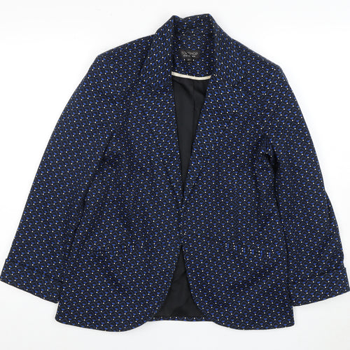 Topshop Women's Blue Geometric Blazer Size 10