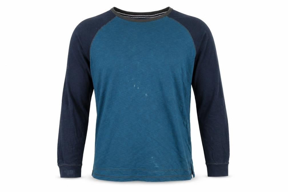 Front view of White Stuff Men's Blue Long Sleeve T-Shirt M