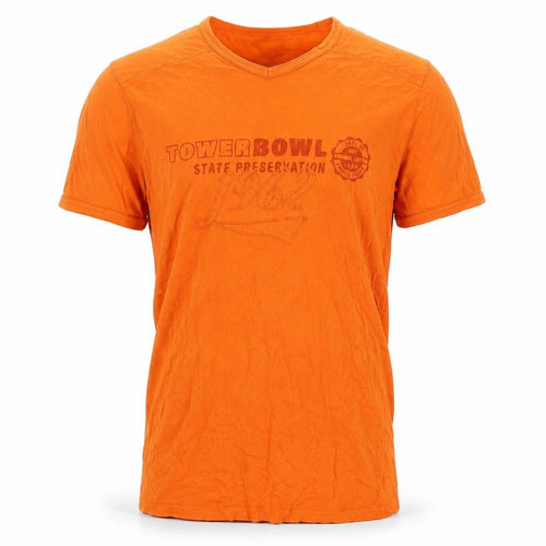 H&M Men's Orange Graphic Short Sleeve T-Shirt, S