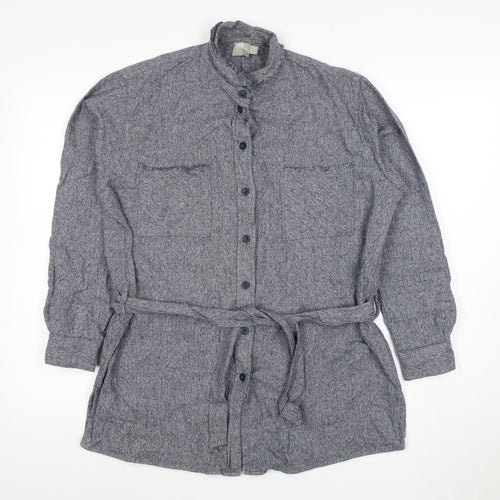 ASOS Women's Blue Button-Up Long Sleeve Shirt Size 12