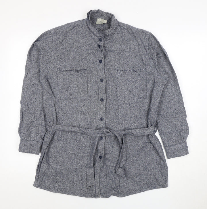 ASOS Women's Blue Button-Up Long Sleeve Shirt Size 12