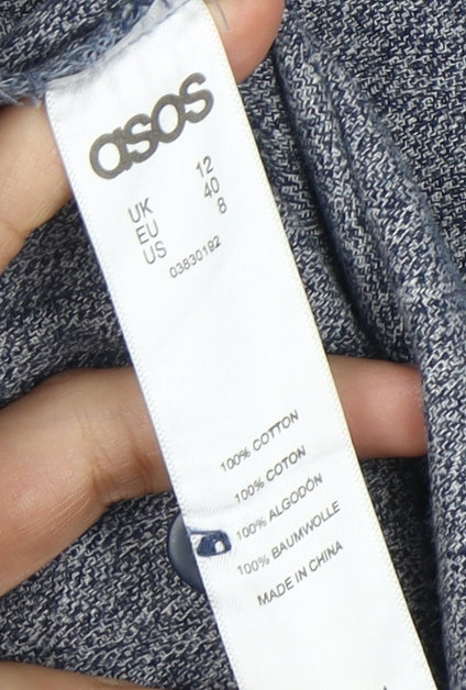 ASOS Women's Blue Button-Up Long Sleeve Shirt Size 12