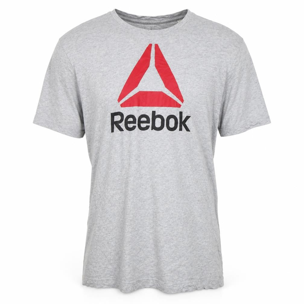 Front view of Reebok Men's Grey XL Short Sleeve T-Shirt