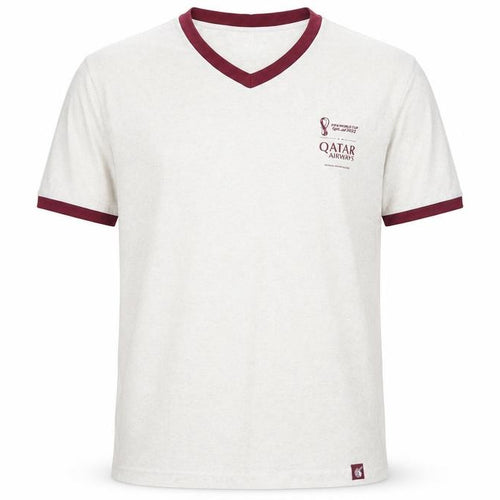 Qatar Airways Men's M White V-Neck T-Shirt
