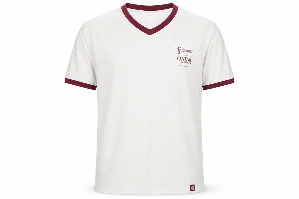 Qatar Airways Men's M White V-Neck T-Shirt
