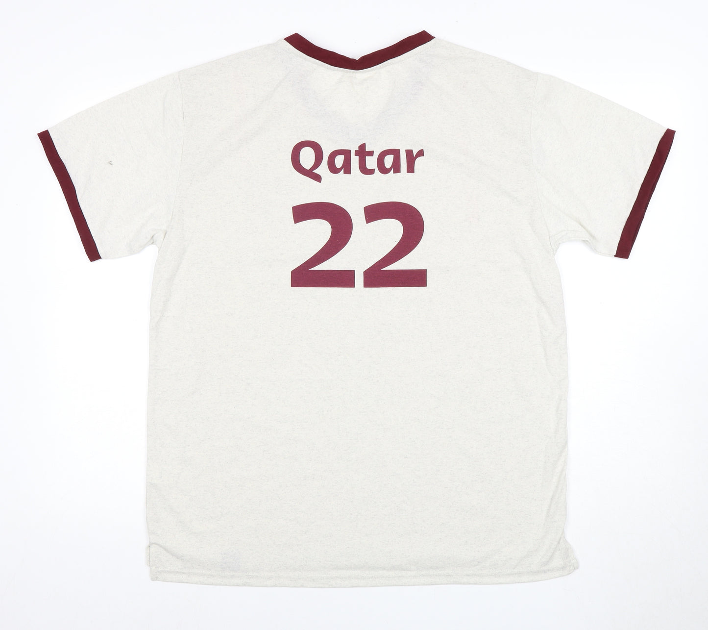 Qatar Airways Men's M White V-Neck T-Shirt