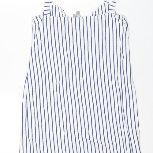 ASOS Women's White Striped Slip Dress Size 14
