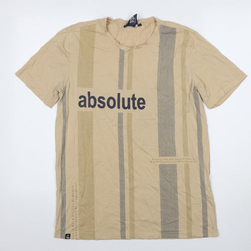 Revolt Men’s Beige Graphic Print T-Shirt XL