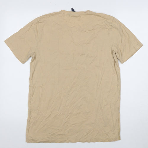 Revolt Men’s Beige Graphic Print T-Shirt XL