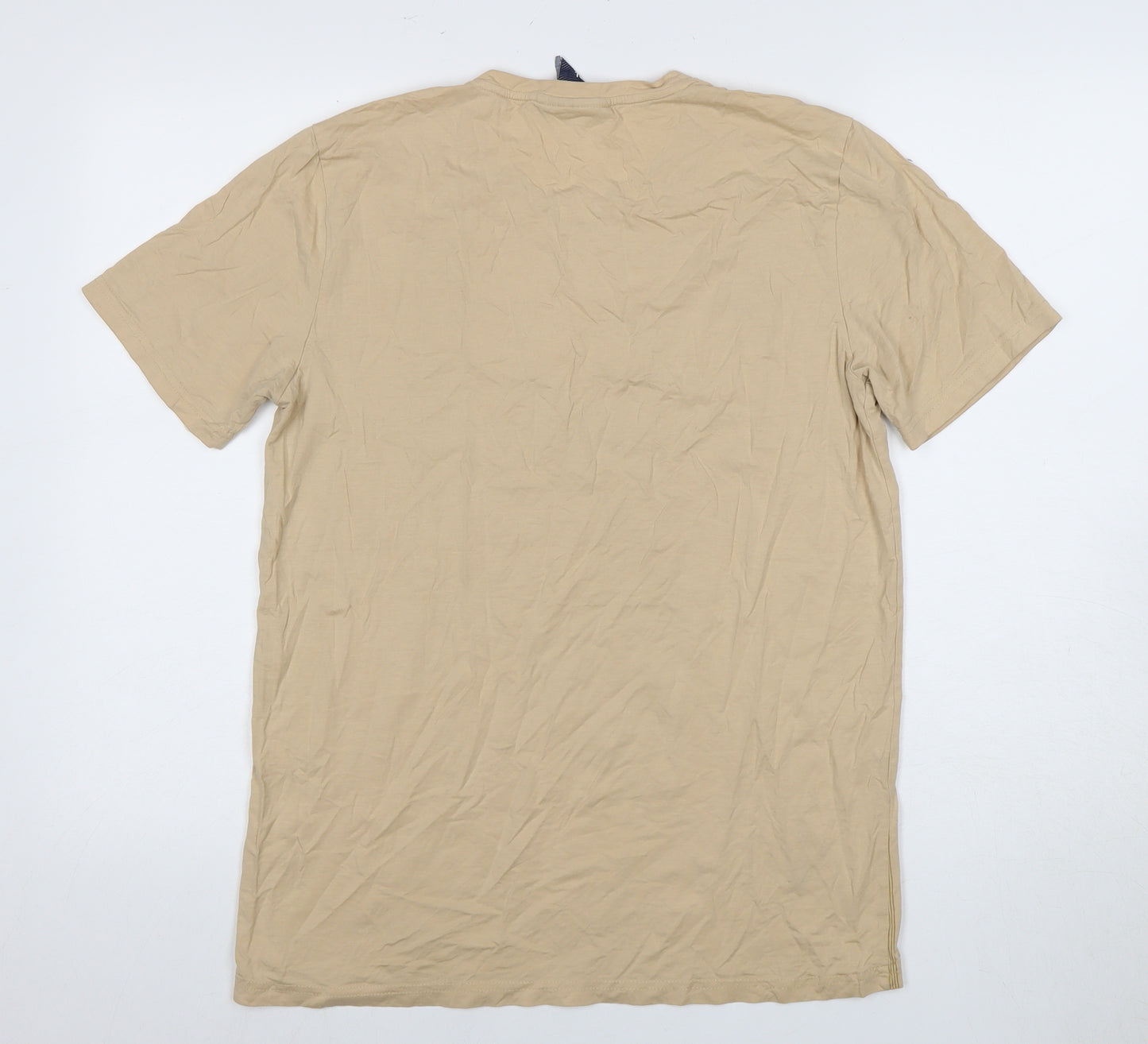 Revolt Men’s Beige Graphic Print T-Shirt XL