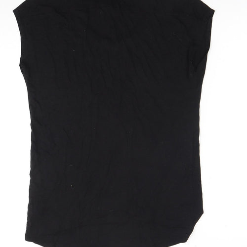 CHIP Women's Black Sleeveless Basic T-Shirt, Size S