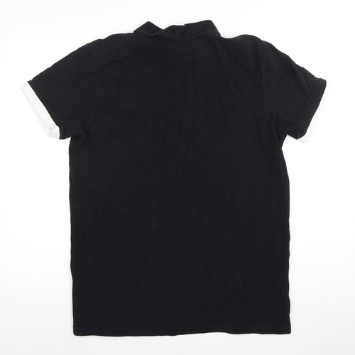 LODING Men's Black Polo Shirt XL Collared Short Sleeve