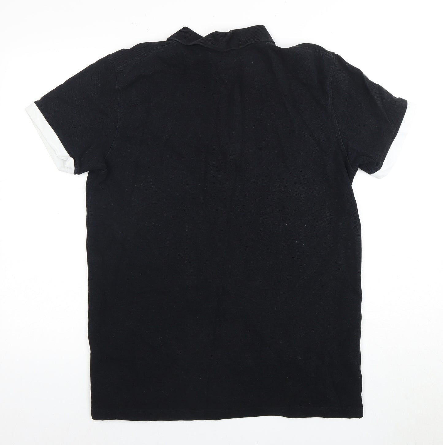 LODING Men's Black Polo Shirt XL Collared Short Sleeve