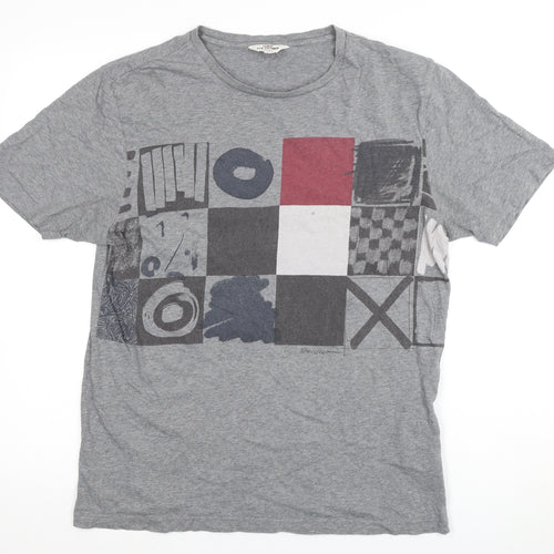 Ben Sherman Men's Grey Graphic T-shirt Size Medium