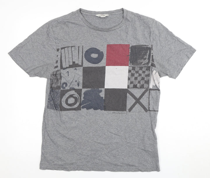 Ben Sherman Men's Grey Graphic T-shirt Size Medium