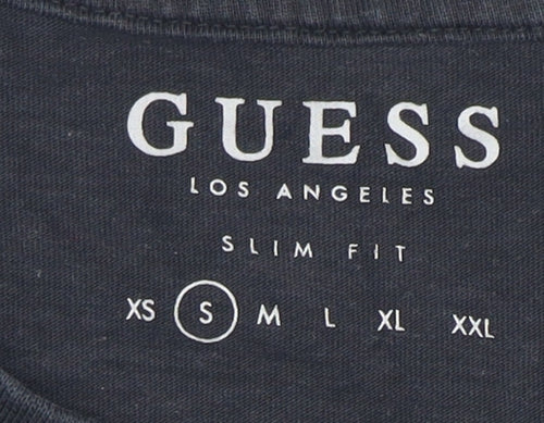 Guess Men's Black Slim Fit Logo Tee S