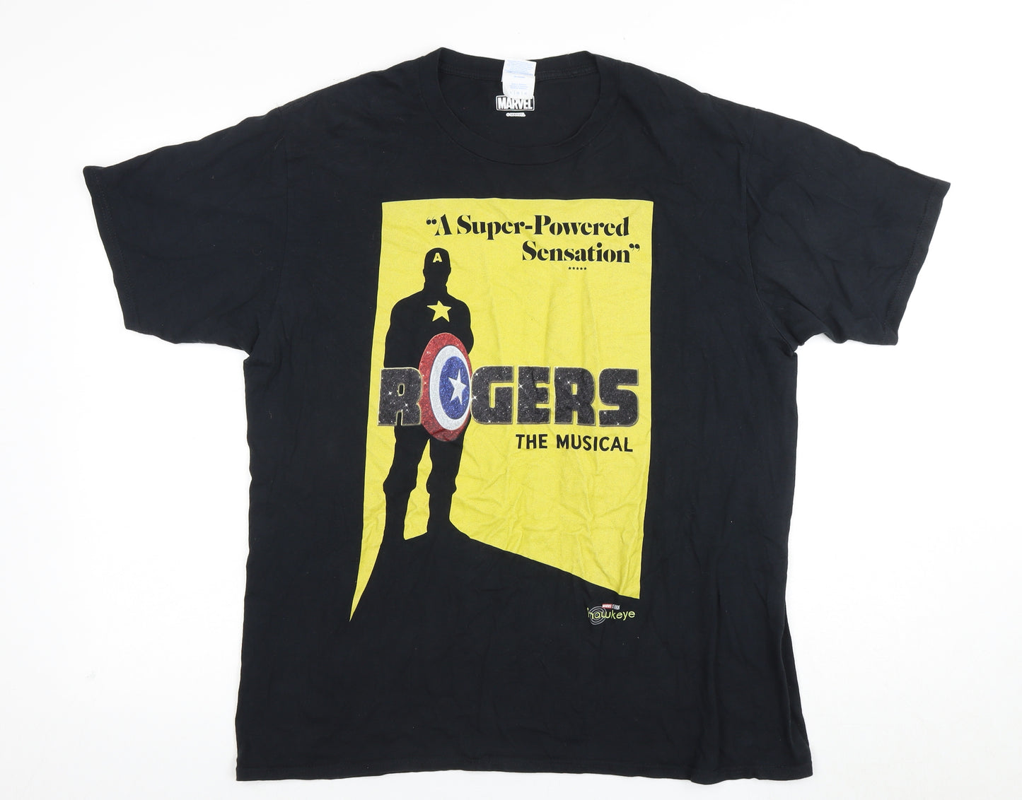 Marvel Men's Black Captain America Graphic T-Shirt, L