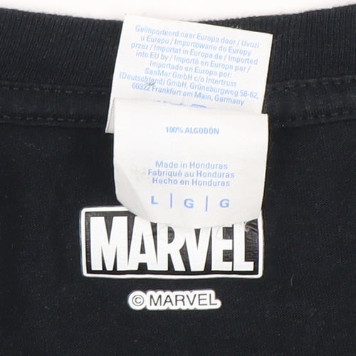 Marvel Men's Black Captain America Graphic T-Shirt, L