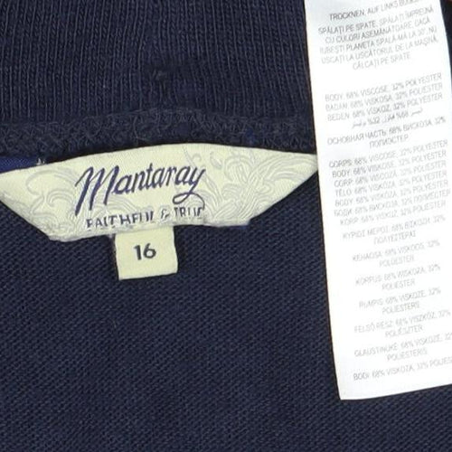 Women's Blue Cardigan, Regular Fit, Size 16