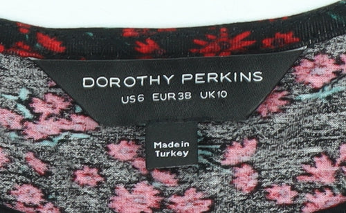 Dorothy Perkins Women's Black Floral A-Line Dress