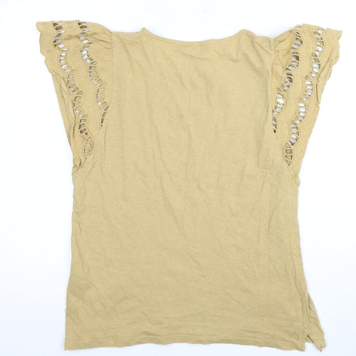 Marks and Spencer Women's Beige Embroidered Top Size 12