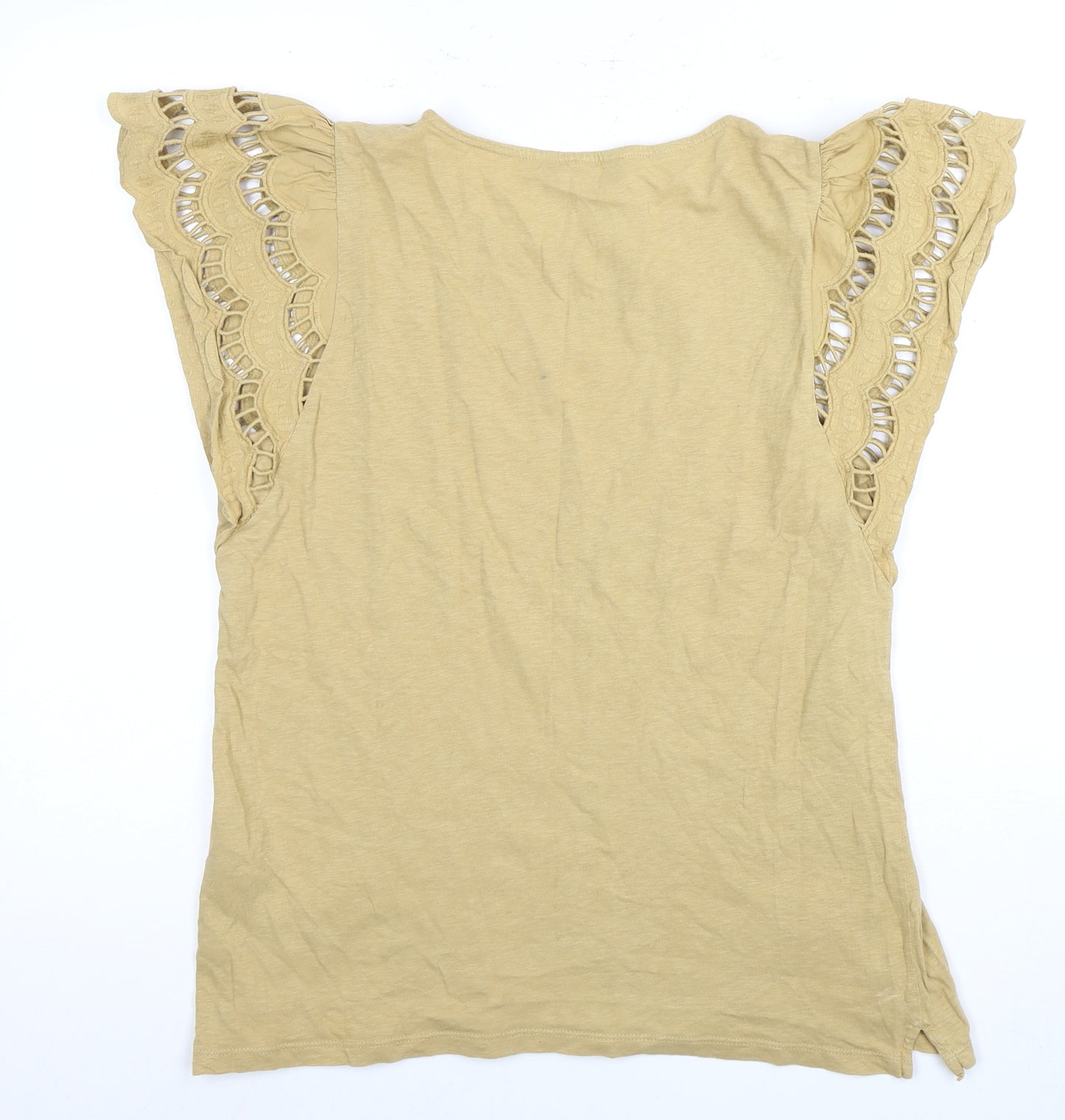 Marks and Spencer Women's Beige Embroidered Top Size 12