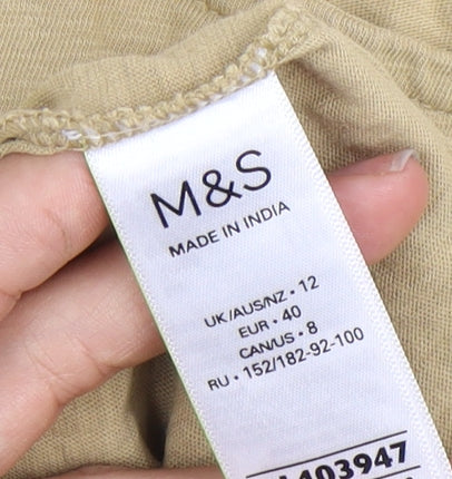 Marks and Spencer Women's Beige Embroidered Top Size 12