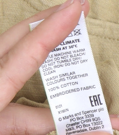 Marks and Spencer Women's Beige Embroidered Top Size 12