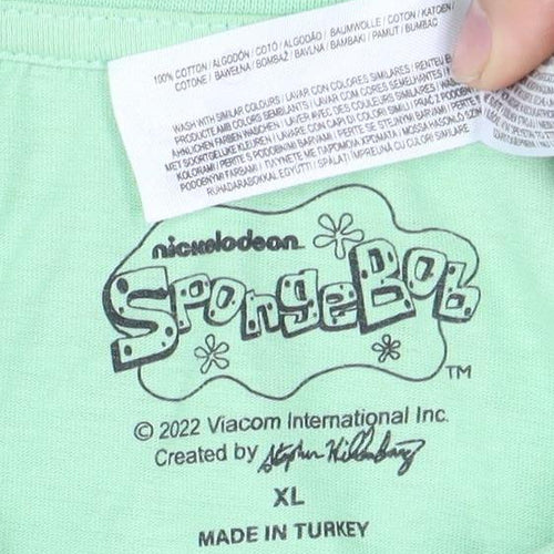 Nickelodeon Men's Green XL SpongeBob T-Shirt
