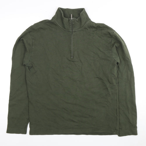 Selected Homme Men's Green 1/4 Zip Sweatshirt M