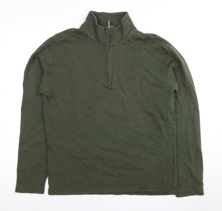 Selected Homme Men's Green 1/4 Zip Sweatshirt M