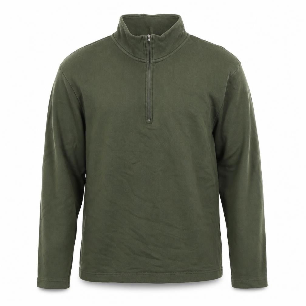 Front view of Selected Homme Men's Green 1/4 Zip Sweatshirt M