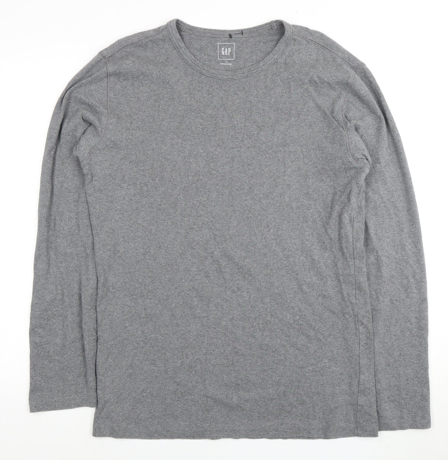 GAP Men's Grey Long Sleeve T-Shirt L Crew Neck