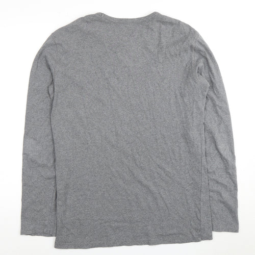 GAP Men's Grey Long Sleeve T-Shirt L Crew Neck
