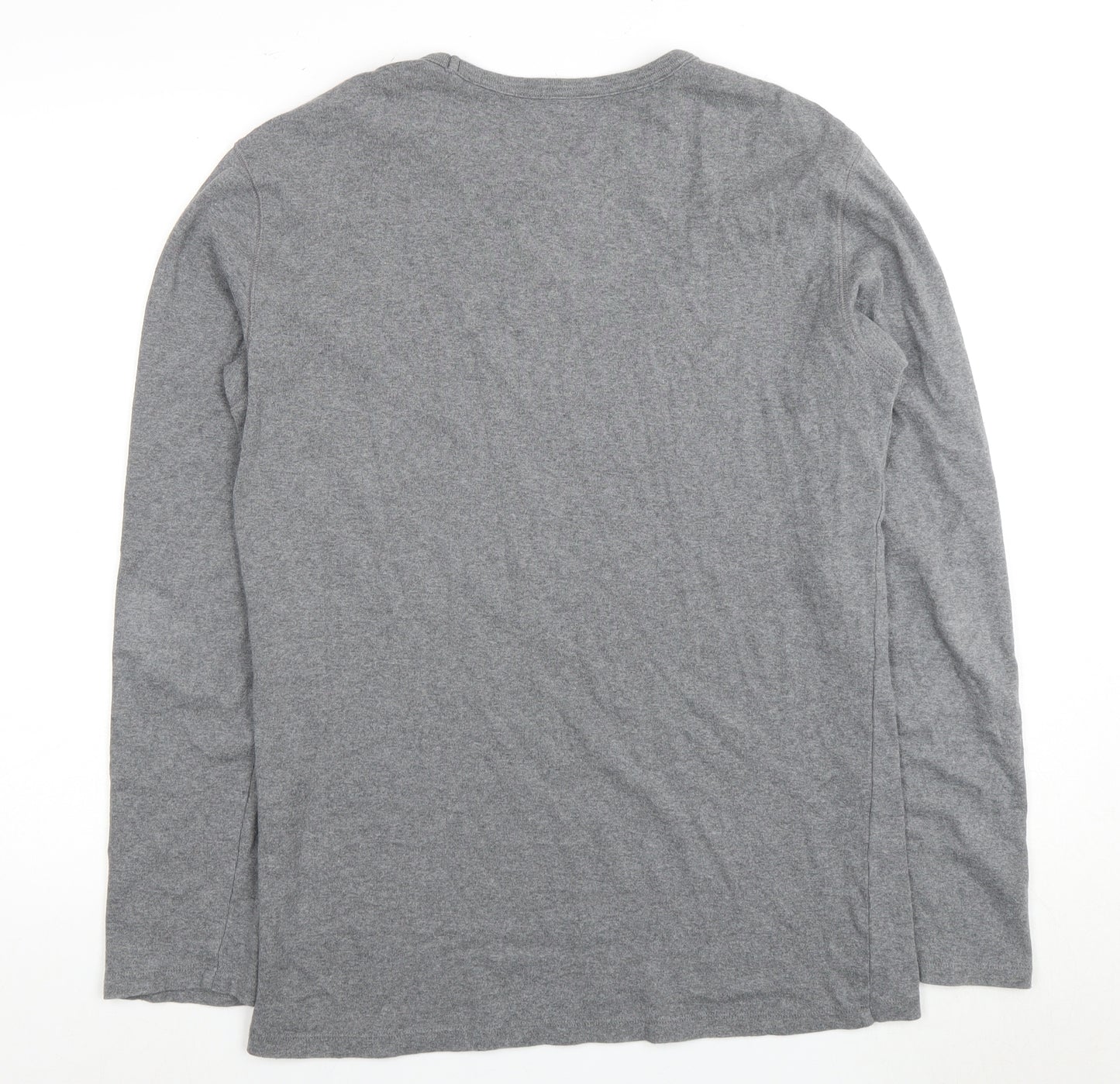 GAP Men's Grey Long Sleeve T-Shirt L Crew Neck