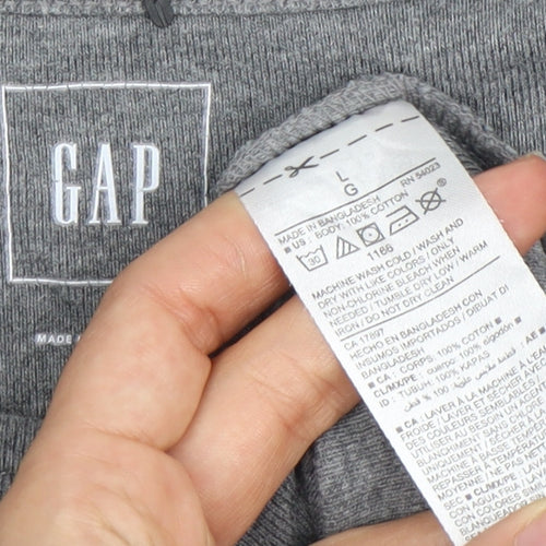 GAP Men's Grey Long Sleeve T-Shirt L Crew Neck