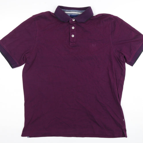 Lincoln Men's Purple Polo Shirt Medium