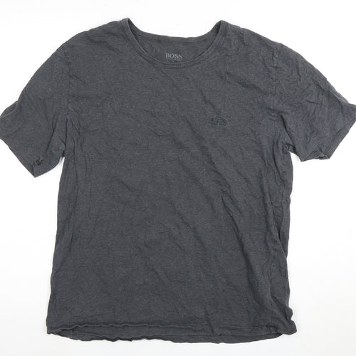 BOSS Men's Grey Cotton T-Shirt XL Crew Short Sleeve