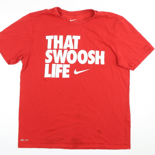 Nike Men's Red Graphic Print Athletic T-Shirt L
