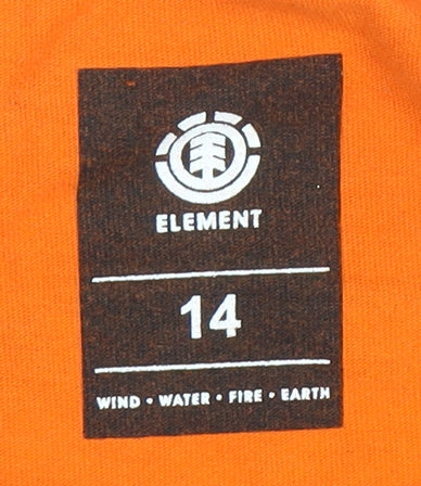Element Women's Orange Crew Neck T-Shirt Size 14