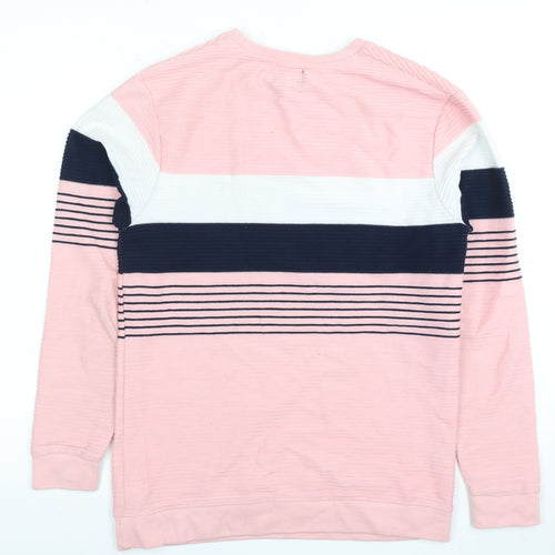 BRYSKY Men’s Pink Striped Pullover Jumper L