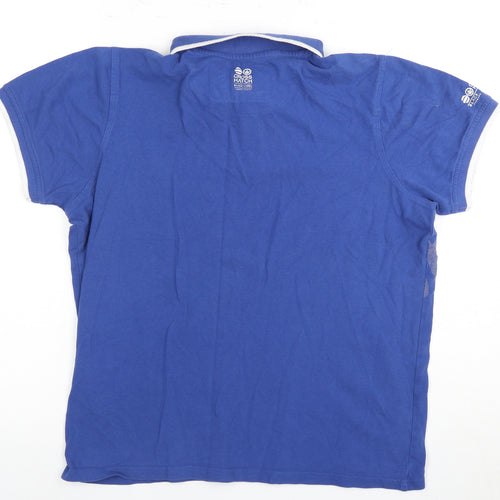 Cross Hatch Men's Blue Polo Shirt M Graphic Print