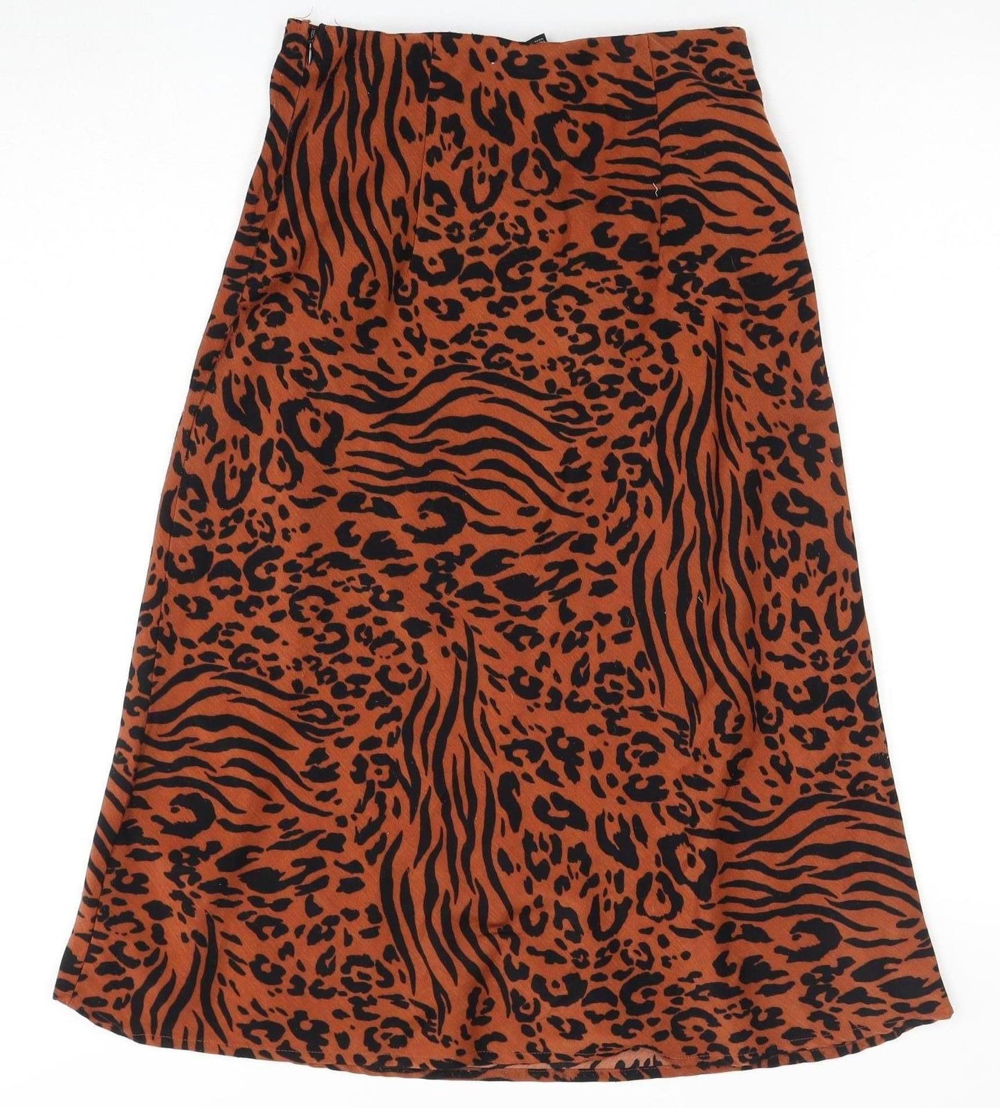 Forever 21 Women Brown Animal Print A-Line Skirt Size S