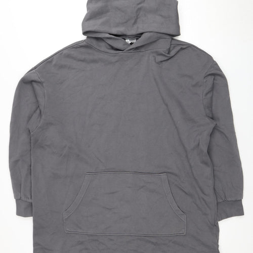 H&M Grey Unisex Hoodie M Casual Fleece Pullover