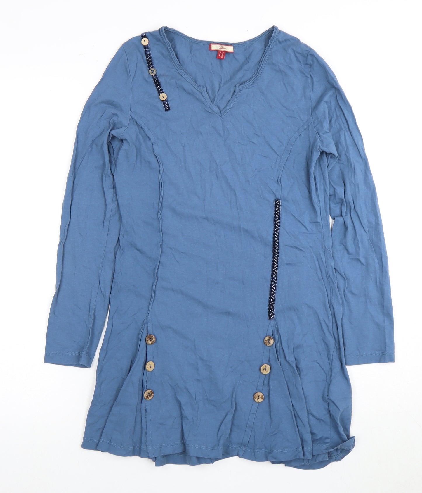 Joe Browns Women's Blue V-Neck Buttoned Dress Size 8