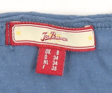 Joe Browns Women's Blue V-Neck Buttoned Dress Size 8