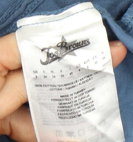 Joe Browns Women's Blue V-Neck Buttoned Dress Size 8