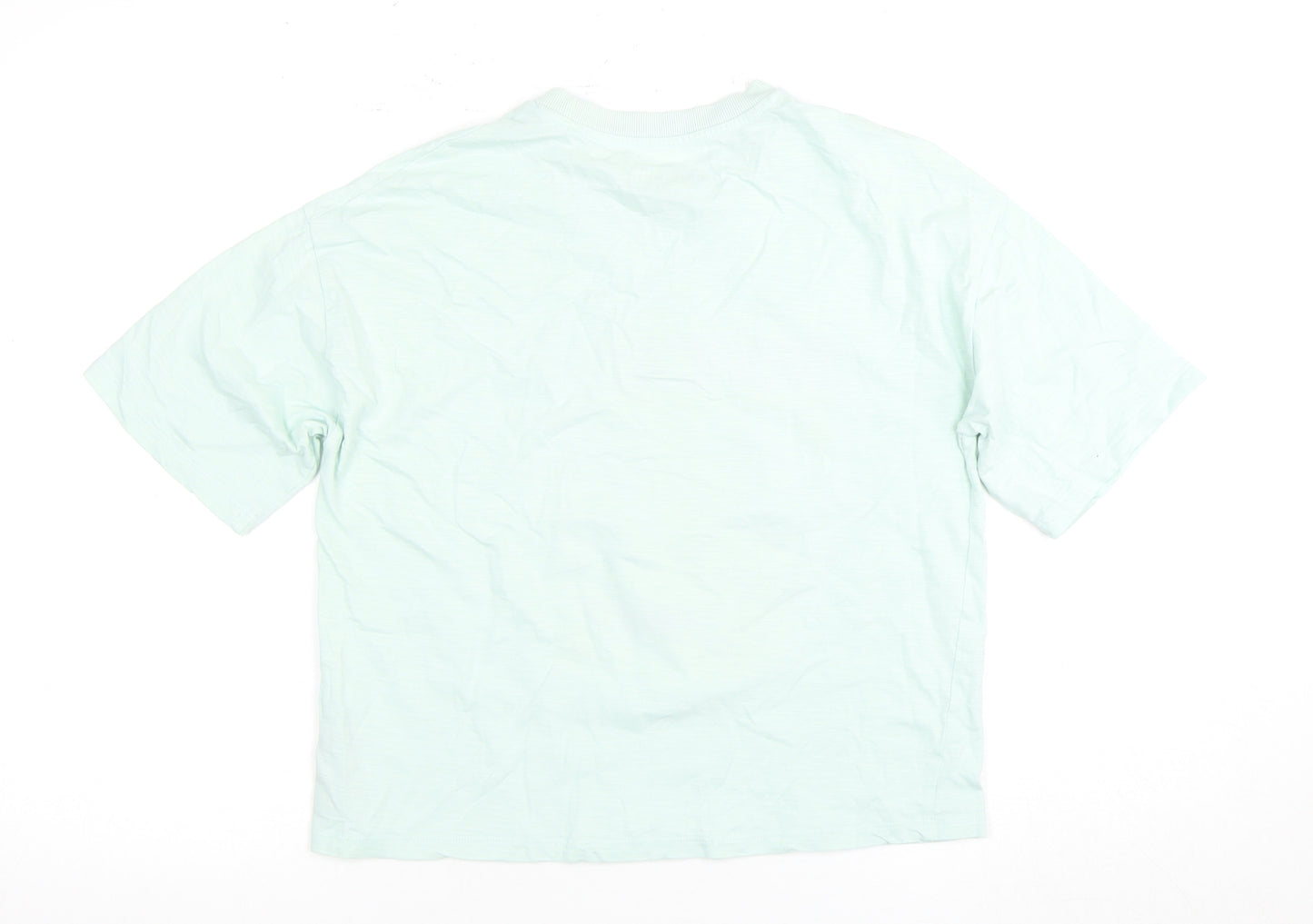 Marks and Spencer Girls Mint Green T-Shirt Size 3 Tropical Print
