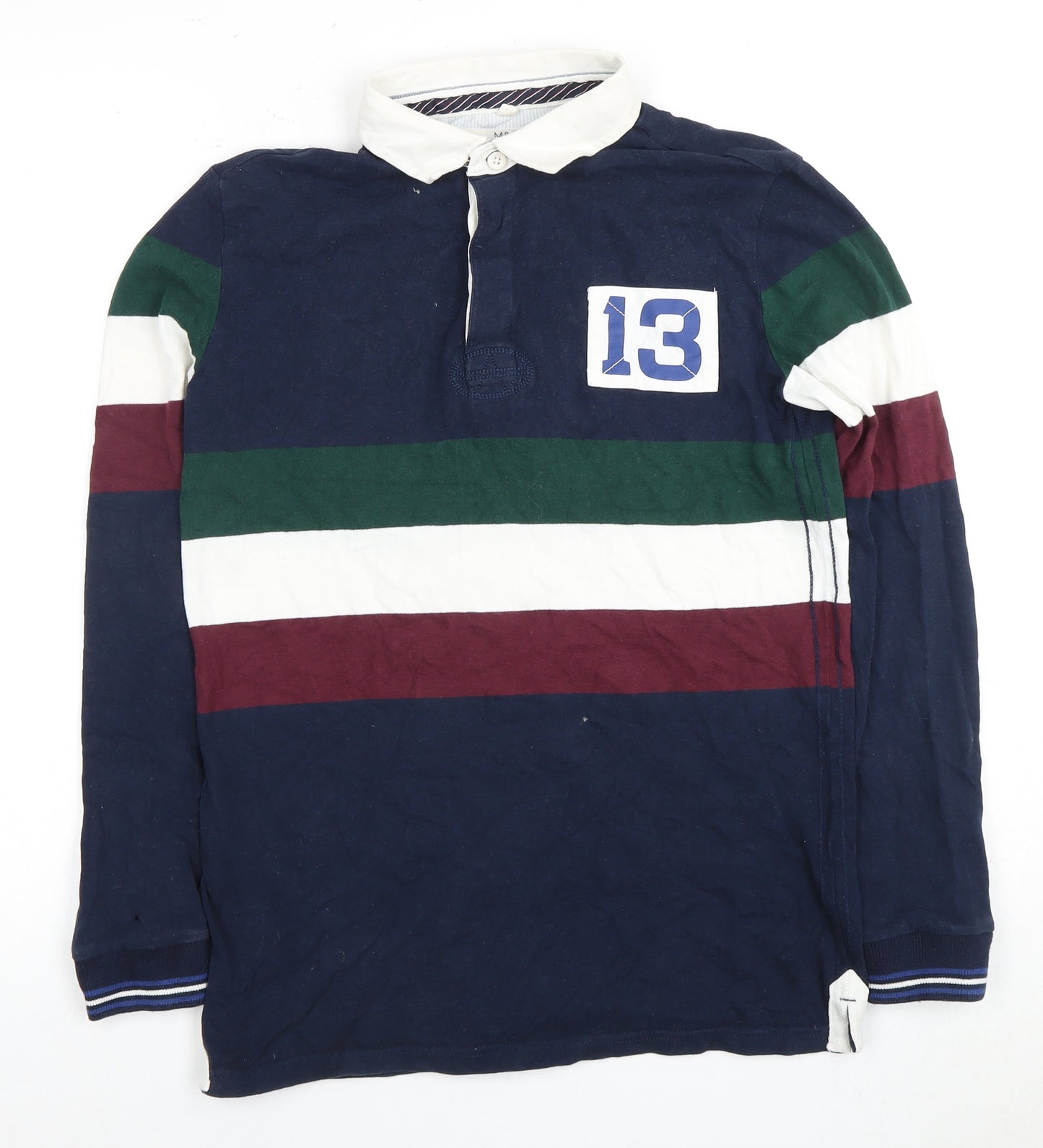 Marks and Spencer Boys Multicoloured Polo 13-14 Years Stripe