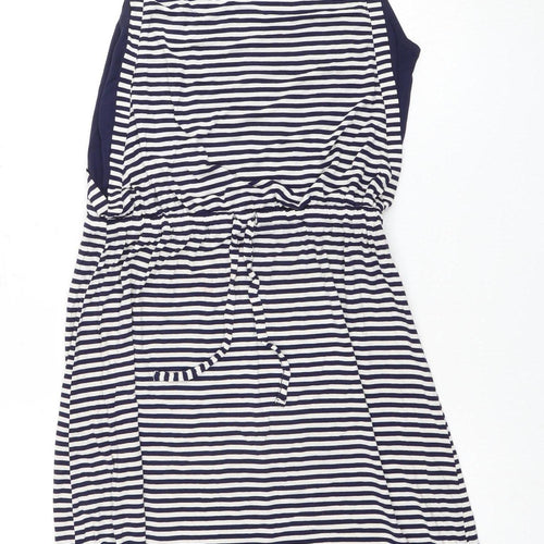 Maison de Nimes Women's Blue Striped Dress, S, Casual Spring